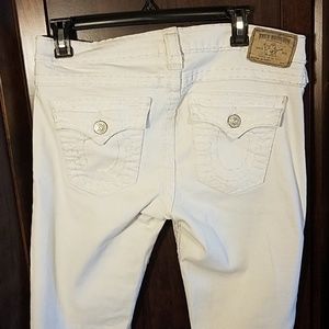EUC True Religion capri 32 w low rise white jeans